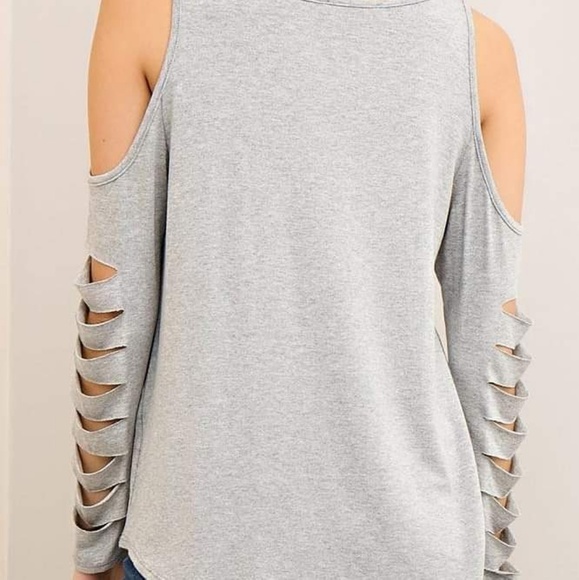 Heather Grey distress top - Picture 1 of 1